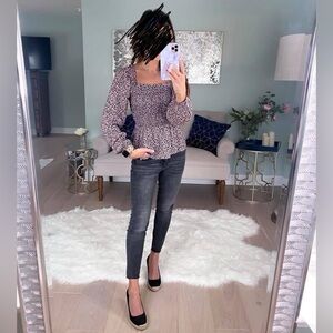 Petite Old Navy Floral Peplum Top